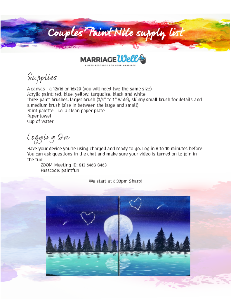 Couples Paint Night MarriageWell